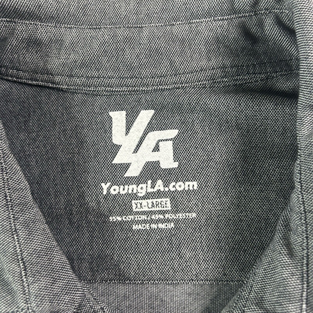 YoungLA Shirt Mens 2XL Button Up Gray Lightweight Stretch Long Sleeve 2XL - Picture 4 of 8